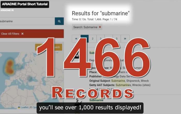 Screen shot from short video showing 1466 records